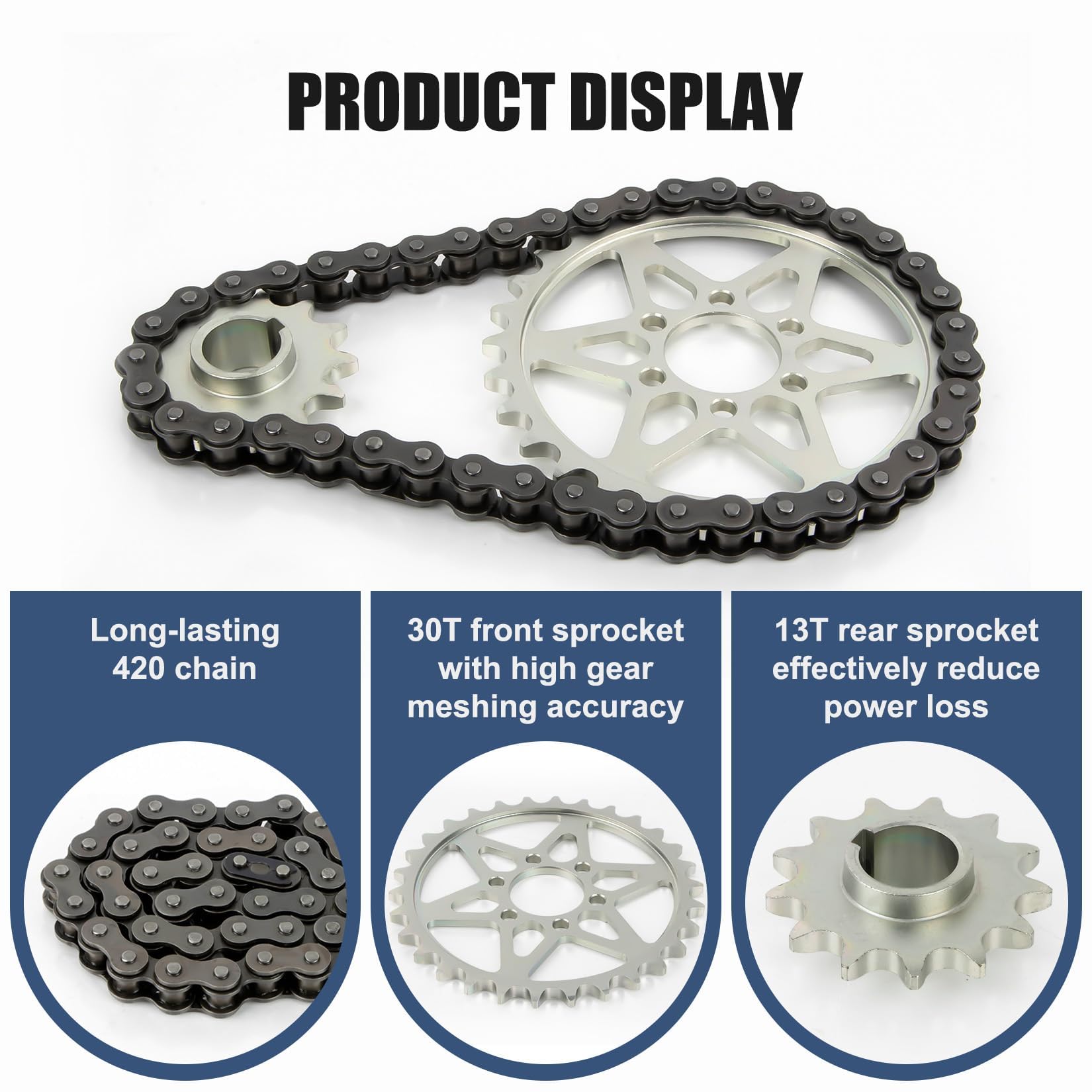 Amazon.com: PSLER Chain Drive 420 Chain 30 Front 13 Rear for Sur